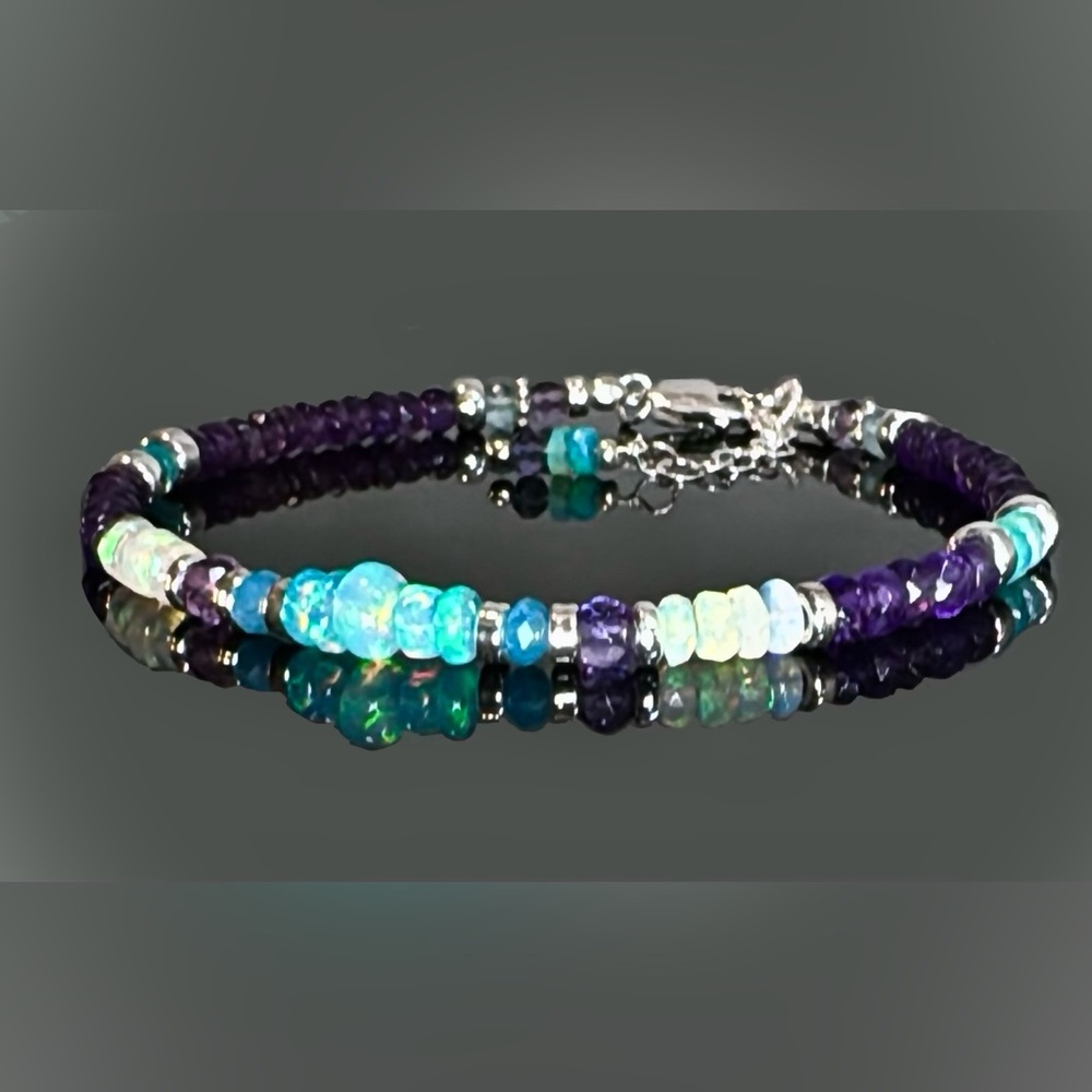 💜 SALE 💜Amethyst • EthiopianOpal•Paraiba Opal Sterling Silver
